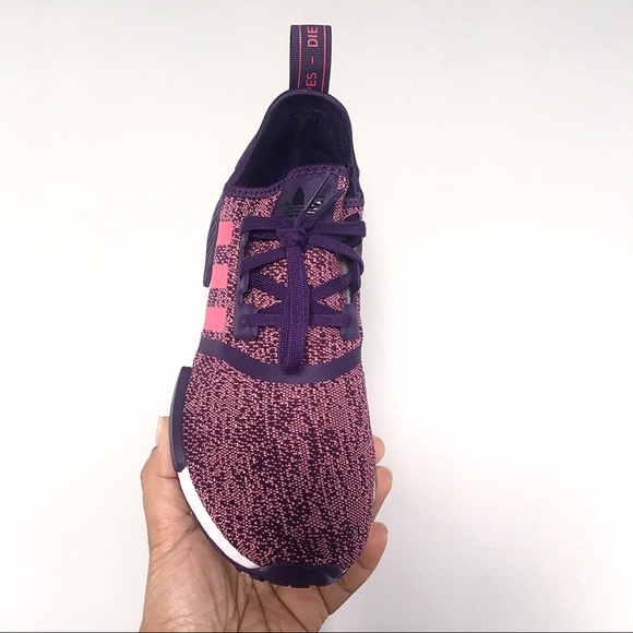 Adidas NMD R1 Purple Pink Red Black Sneakers - Picture 4 of 8